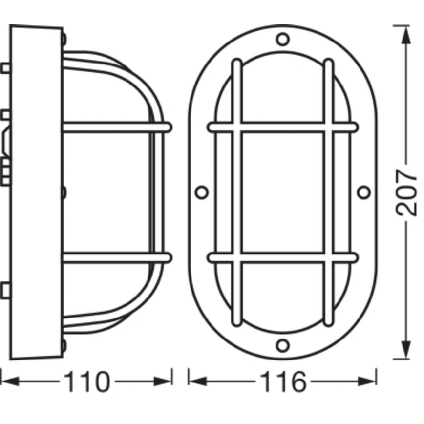 Osram - Lampada da parete per esterni BULKHEAD 1xE27/10W/230V IP54 nera