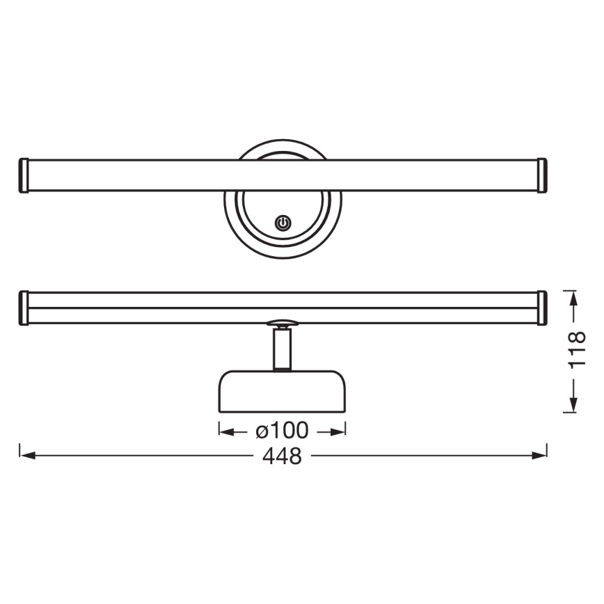 Osram - Applique da parete a LED ricaricabile e dimmerabile con controllo a sfioramento NIGHTLUX LED/1,8W/5V, nero