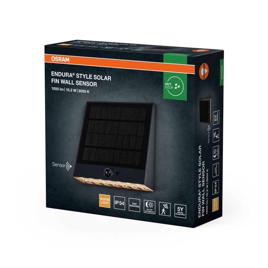 Osram - Applique solare LED con sensore ENDURA STYLE LED/10,2W/4,2V 2000 mAh IP54 antracite