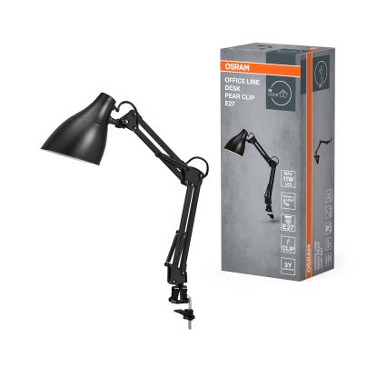 Osram - Lampada da scrivania con clip DESK LINE 1xE27/11W/230V nera
