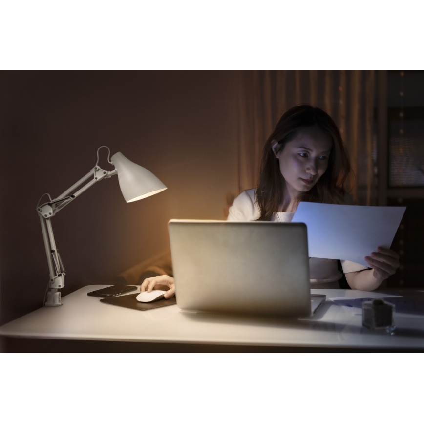 Osram - Lampada da scrivania con morsetto DESK LINE 1xE27/11W/230V bianca