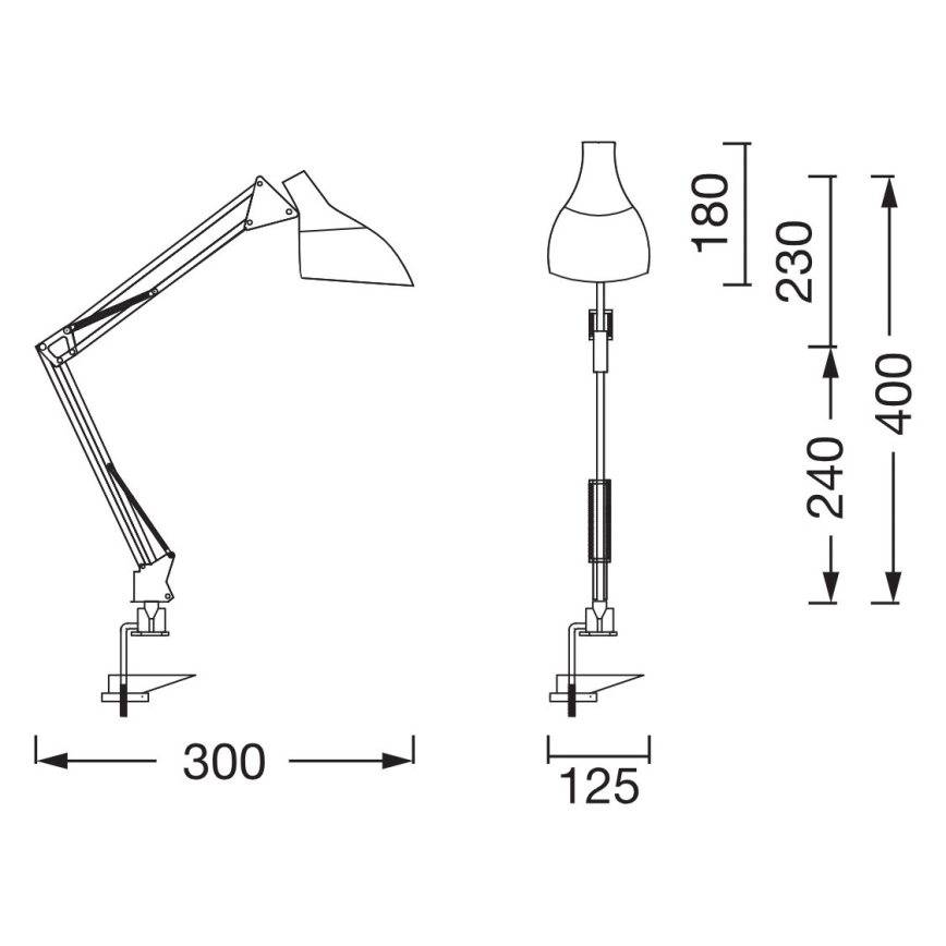 Osram - Lampada da scrivania con morsetto DESK LINE 1xE27/11W/230V bianca