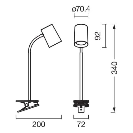 Osram - Lampada da scrivania con morsetto DESK LINE 1xGU10/9W/230V bianca