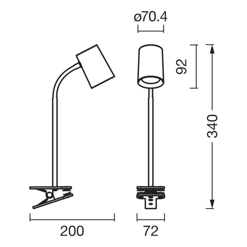 Osram - Lampada da scrivania con morsetto DESK LINE 1xGU10/9W/230V bianca