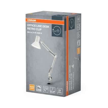Osram - Lampada da scrivania LED dimmerabile con morsetto OFFICE LINE LED/9W/230V 3000K bianca