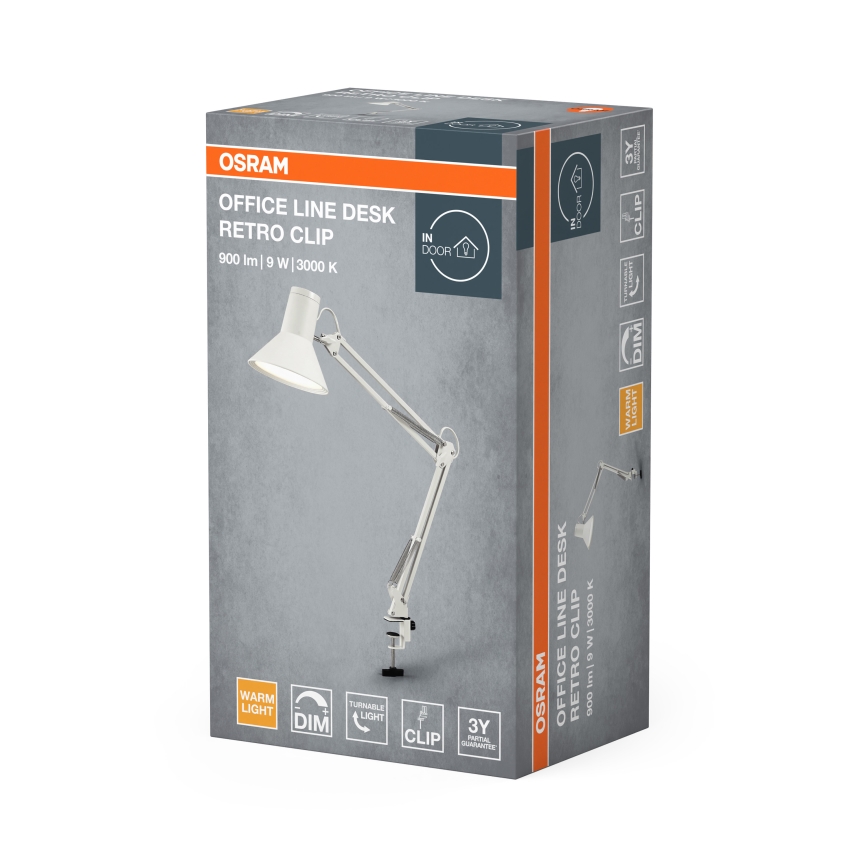 Osram - Lampada da scrivania LED dimmerabile con morsetto OFFICE LINE LED/9W/230V 3000K bianca