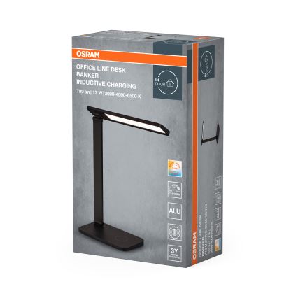 Osram - Lampada da scrivania LED dimmerabile OFFICE LINE LED/17W/230V 3000/4000/6500K nera