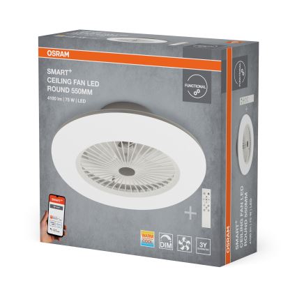 Osram - Lampada da soffitto LED dimmerabile con ventilatore SMART+ LED/75W/230V 3000-6500K Wi-Fi + telecomando