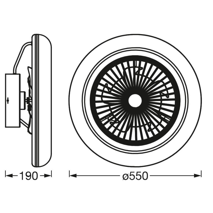 Osram - Lampada da soffitto LED dimmerabile con ventilatore SMART+ LED/75W/230V 3000-6500K Wi-Fi + telecomando