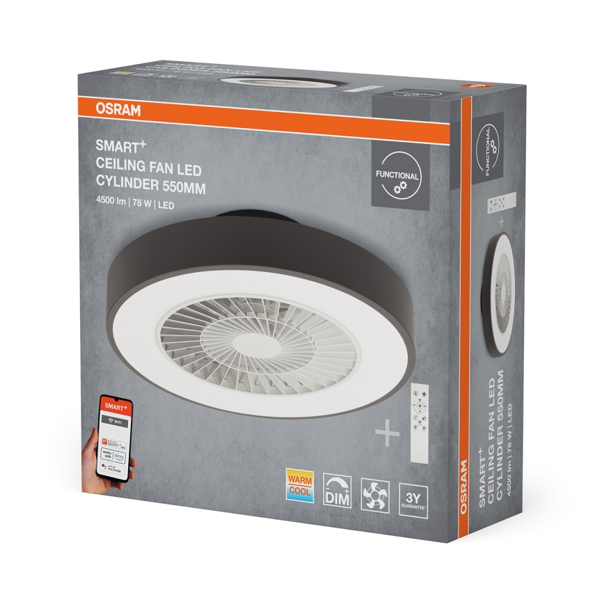 Osram - Plafoniera LED dimmerabile con ventilatore SMART+ LED/78W/230V 3000-6500K Wi-Fi + telecomando