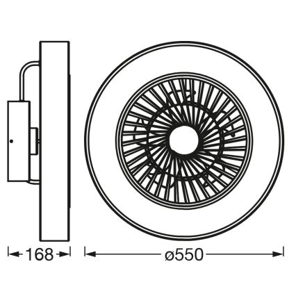 Osram - Plafoniera LED dimmerabile con ventilatore SMART+ LED/78W/230V 3000-6500K Wi-Fi + telecomando