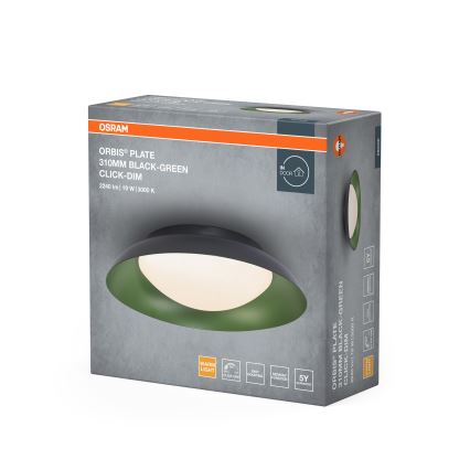 Osram - Plafoniera LED dimmerabile ORBIS PLATE LED/19W/230V Ø 31 cm verde/nero