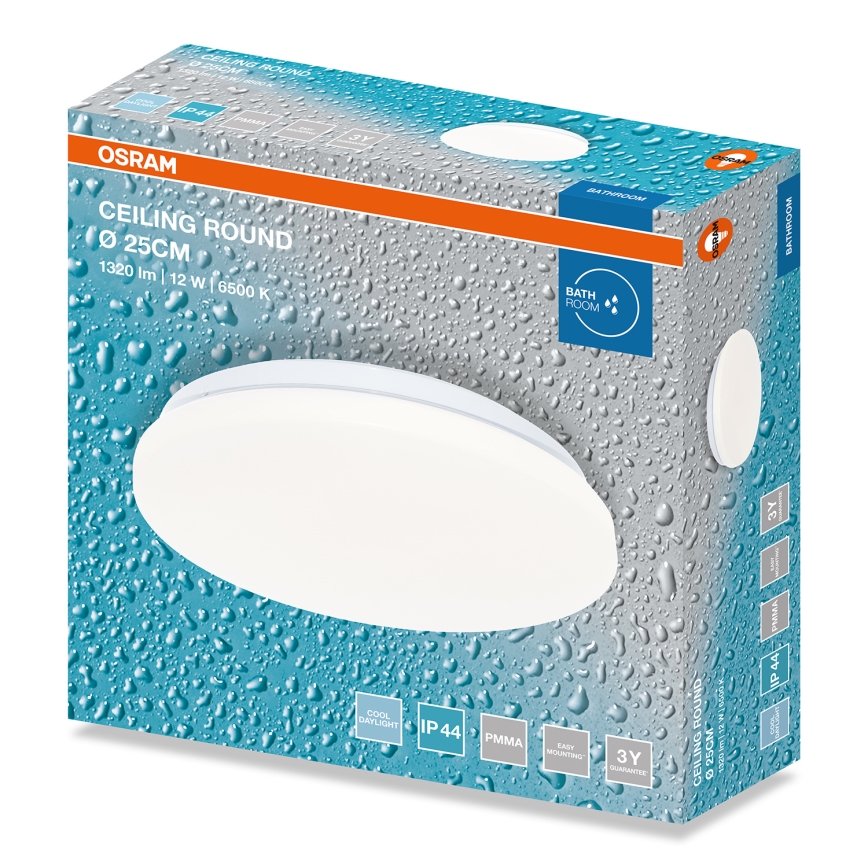 Osram - Plafoniera da bagno LED CEILING ROUND LED/12W/230V 6500K Ø 26 cm IP44 bianca
