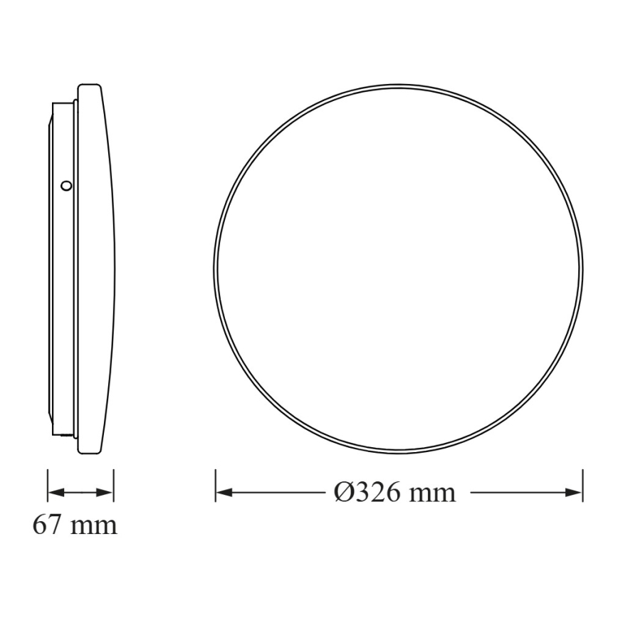 Osram - Plafoniera LED da soffitto per bagno con sensore crepuscolare CEILING ROUND LED/18W/230V 3000K Ø 33 cm IP44 bianca