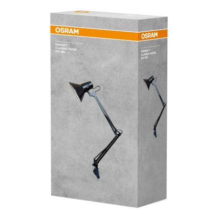 Osram - Lampada da tavolo con morsetto PANAN 1xE27/11W/230V nera