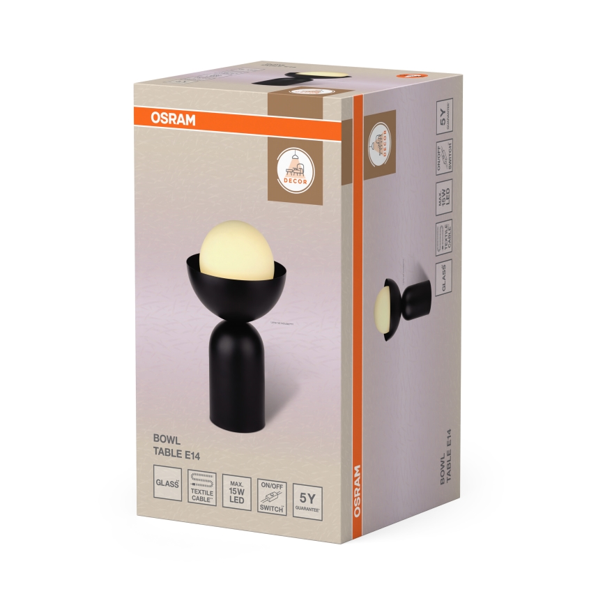 Osram - Lampada da tavolo DECOR BOWL 1xE14/25W/230V nera