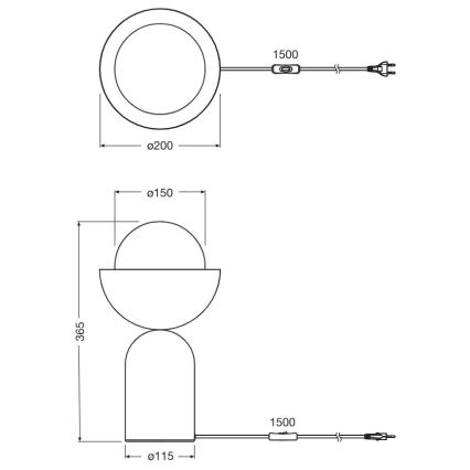 Osram - Lampada da tavolo DECOR BOWL 1xE14/25W/230V nera