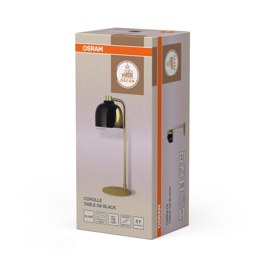 Osram - Lampada da tavolo DECOR COROLLE 1xG9/20W/230V nero/oro
