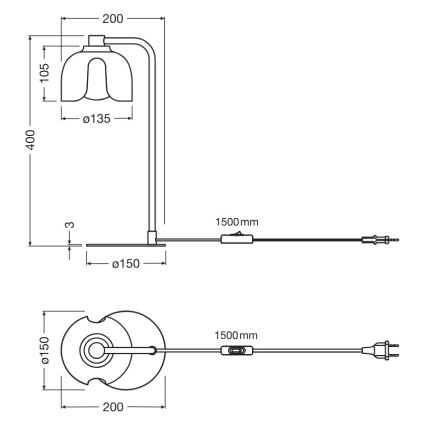 Osram - Lampada da tavolo DECOR COROLLE 1xG9/20W/230V nero/oro
