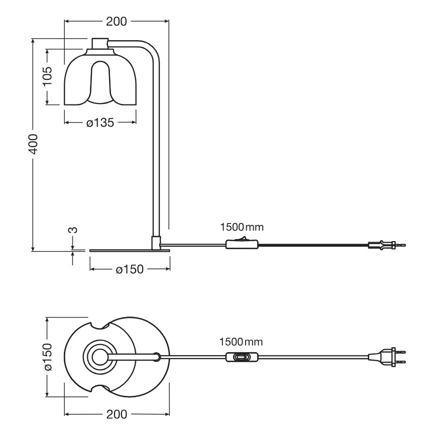 Osram - Lampada da tavolo DECOR COROLLE 1xG9/20W/230V nero/oro