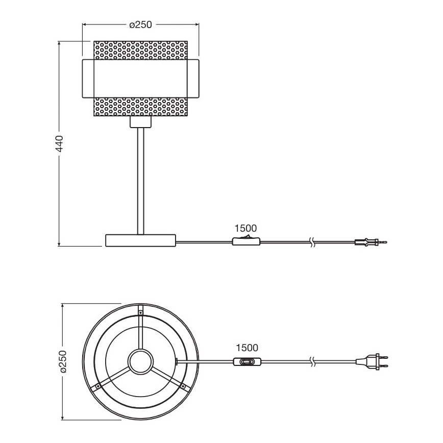 Osram - Lampada da tavolo DECOR HORNET 1xE27/10W/230V nera/dorata