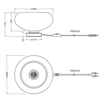 Osram - Lampada da tavolo DECOR SMOKE 1xE27/12W/230V nera/grigio fumé