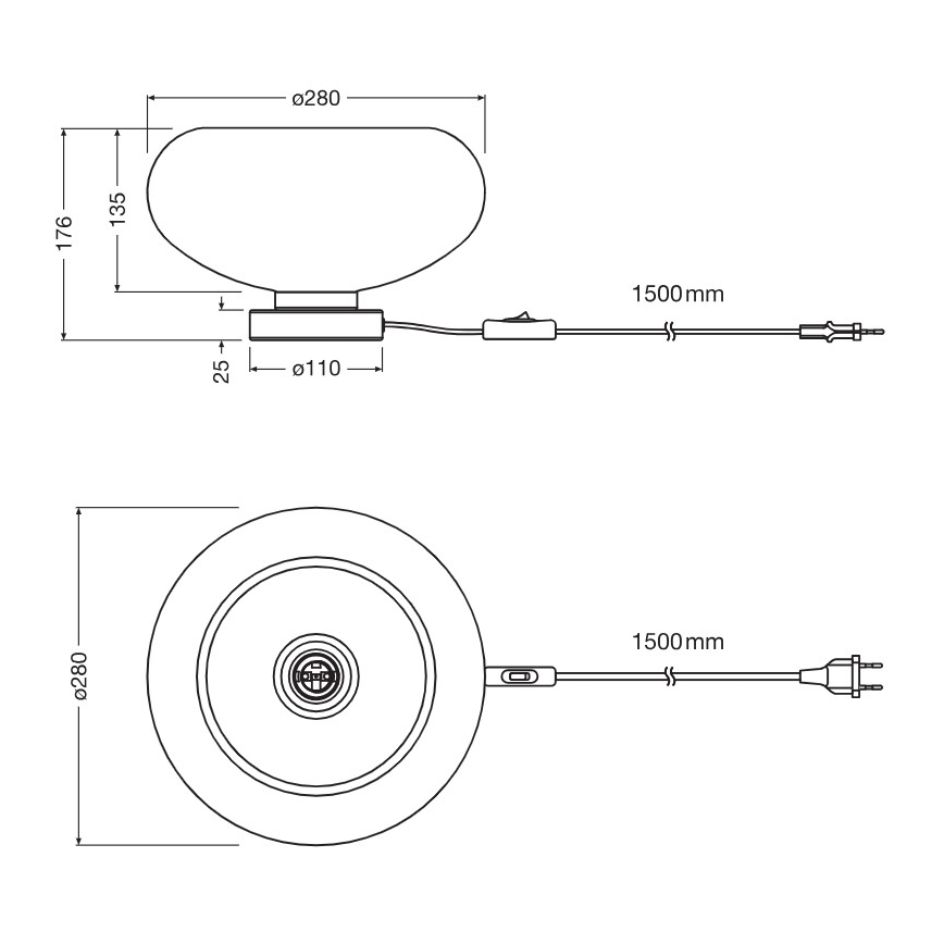 Osram - Lampada da tavolo DECOR SMOKE 1xE27/12W/230V nera/grigio fumé