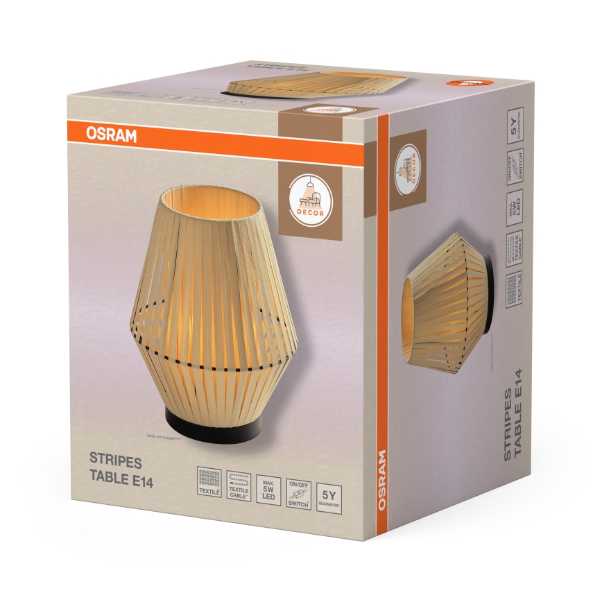 Osram - Lampada da tavolo DECOR STRIPES 1xE14/5W/230V beige
