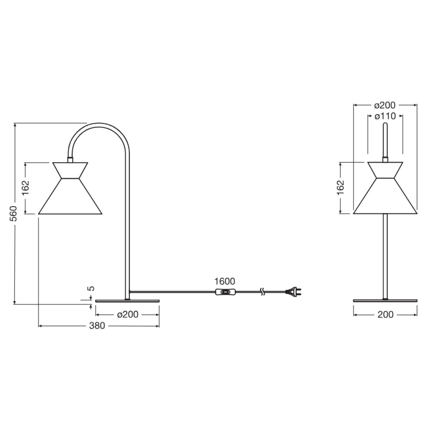 Osram - Lampada da tavolo DECOR WAIST 1xE27/40W/230V nera