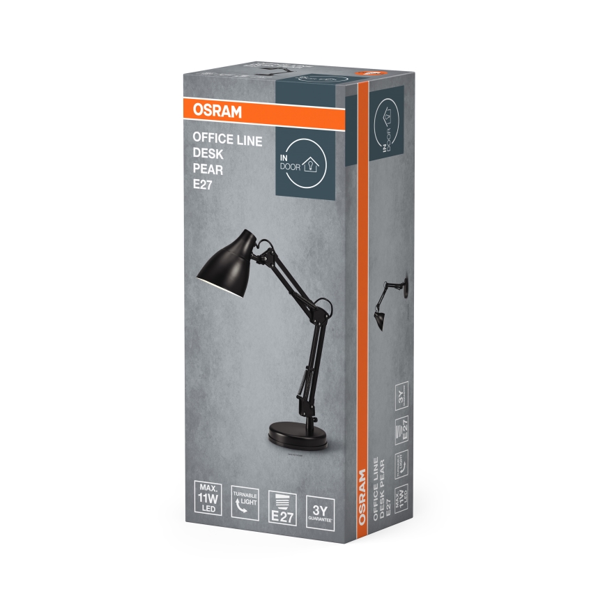 Osram - Lampada da tavolo DESK LINE 1xE27/11W/230V nera