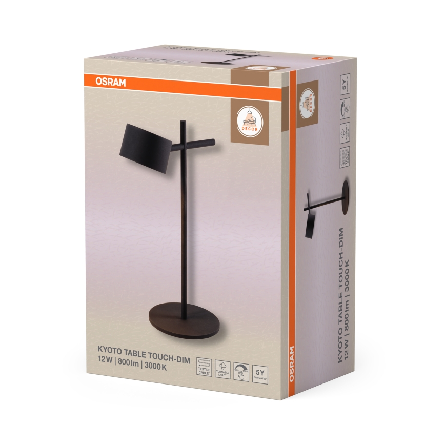 Osram - Lampada da tavolo a LED dimmerabile con controllo touch DECOR KYOTO LED/12W/230V CRI 90 nera