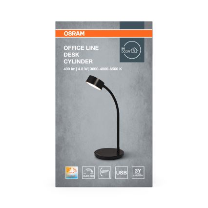 Osram - Lampada da scrivania dimmerabile a LED OFFICE LINE LED/4,8W/230V 3000/4000/6500K nera