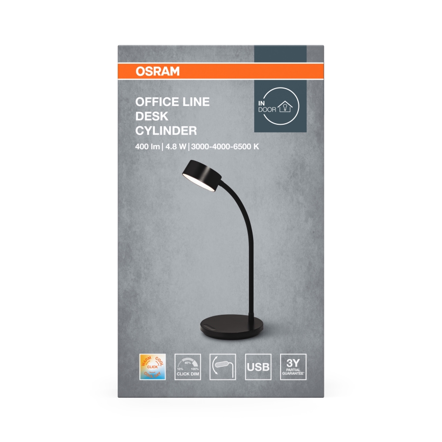 Osram - Lampada da scrivania dimmerabile a LED OFFICE LINE LED/4,8W/230V 3000/4000/6500K nera