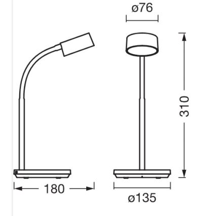 Osram - Lampada da scrivania dimmerabile a LED OFFICE LINE LED/4,8W/230V 3000/4000/6500K nera