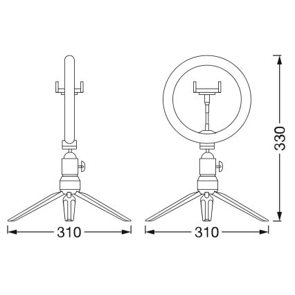 Osram - Lampada da tavolo LED dimmerabile con stativo e supporto per vlogging LED/5,5W/USB 3000-6500K 210 mAh