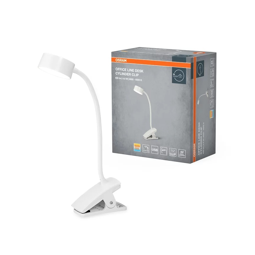 Osram - Lampada da tavolo LED dimmerabile con morsetto OFFICE LINE LED/4,8W/230V 3000/4000/6500K bianca