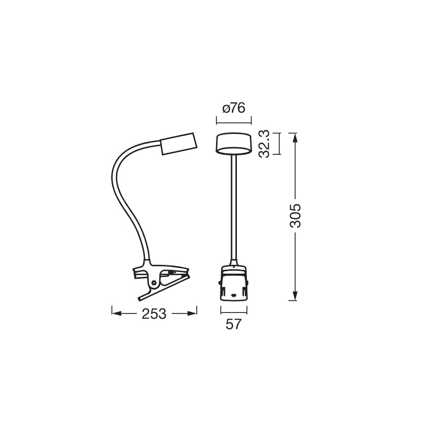 Osram - Lampada da tavolo LED dimmerabile con morsetto OFFICE LINE LED/4,8W/230V 3000/4000/6500K bianca