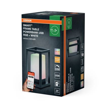 Osram - Lampada da tavolo dimmerabile SMART+ LED RGBW LED/5W/5V 3000K IP44 Wi-Fi