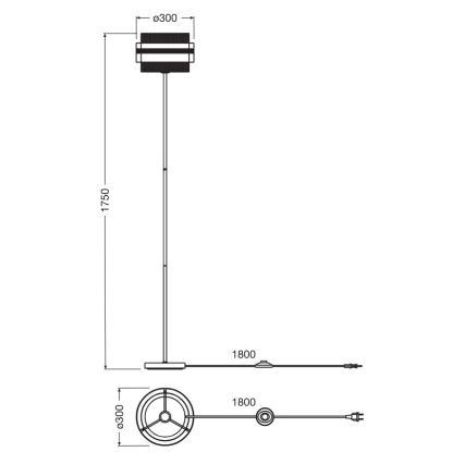 Osram - Lampada da terra DECOR HORNET 1xE27/10W/230V nero/oro
