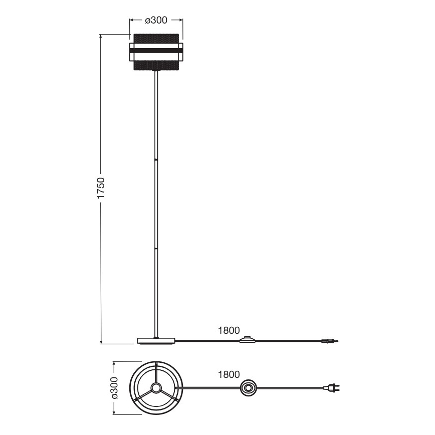 Osram - Lampada da terra DECOR HORNET 1xE27/10W/230V nero/oro