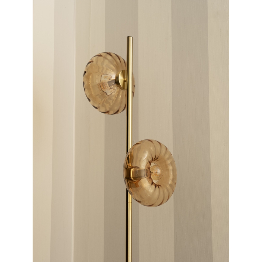 Osram - Lampada da terra GOLD GLASS 2xE14/12W/230V dorata/beige fumé