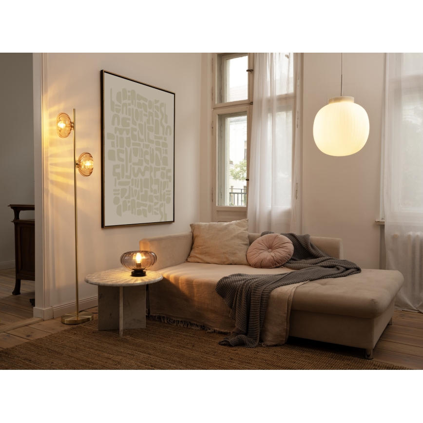 Osram - Lampada da terra GOLD GLASS 2xE14/12W/230V dorata/beige fumé
