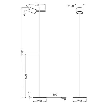 Osram - Lampada da terra LED dimmerabile con controllo touch DECOR KYOTO LED/12W/230V CRI 90 nero