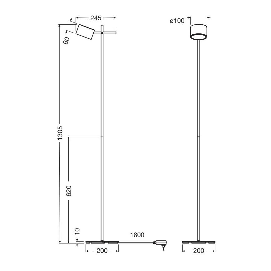 Osram - Lampada da terra LED dimmerabile con controllo touch DECOR KYOTO LED/12W/230V CRI 90 nero