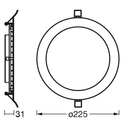Osram - Lampada LED da incasso SLIM LED/22W/230V 3000K