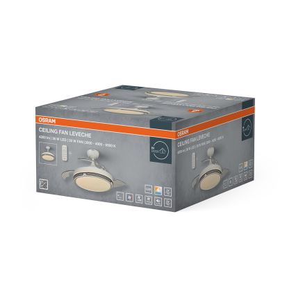 Osram - Plafoniera LED dimmerabile con ventilatore LEVECHE LED/36W/230V 3000/4000/6500K + telecomando