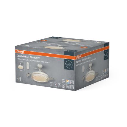 Osram - Plafoniera LED dimmerabile con ventilatore PONIENTE LED/36W/230V 3000/4000/6500K + telecomando