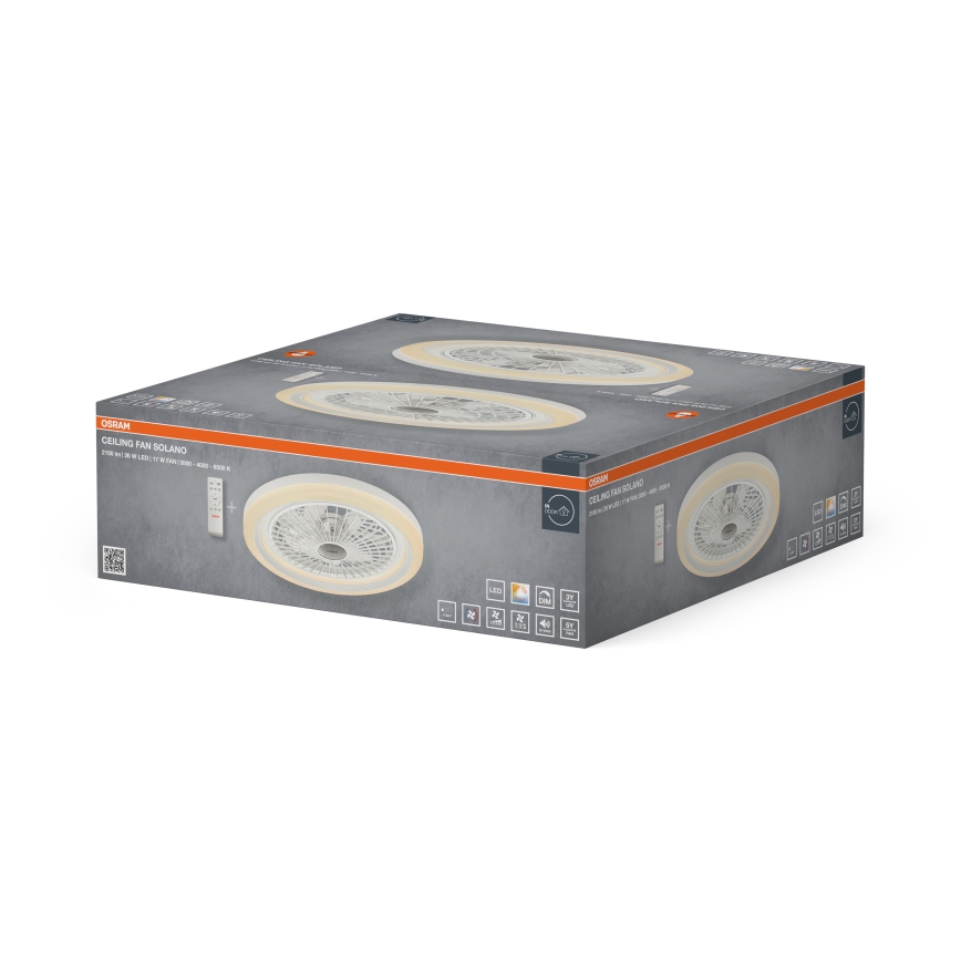 Osram - Plafoniera LED dimmerabile con ventilatore SOLANO LED/26W/230V 3000/4000/6500K + telecomando