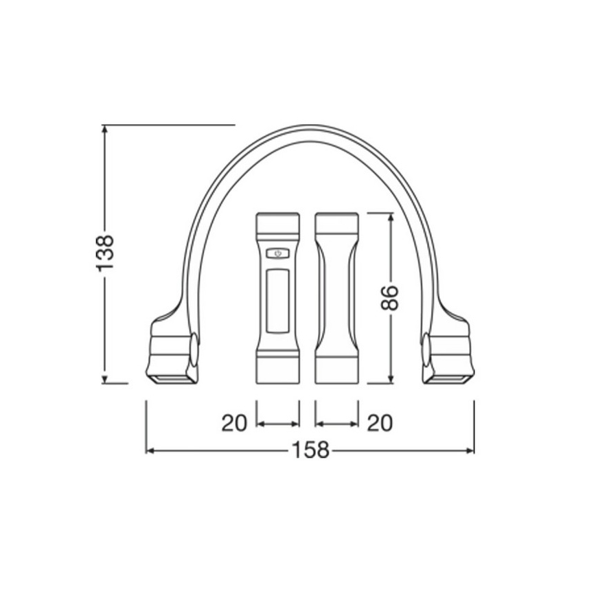 Osram - Luce LED ricaricabile dimmerabile LEDINSPECT WEARABLE NECKLIGHT LED/1W/3,7V IP54