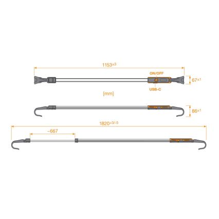 Osram - Lampada da ispezione LED ricaricabile dimmerabile LEDINSPECT UNDERBONNET LED/16W/3,7V IP65